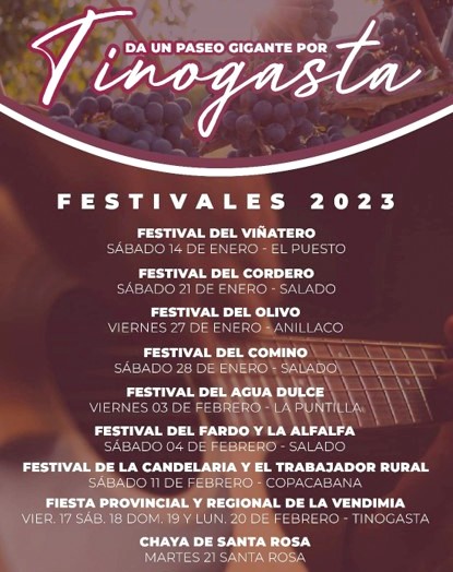 FESTIVALES DE TINOGASTA EN VACACIONES 2023